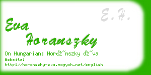 eva horanszky business card